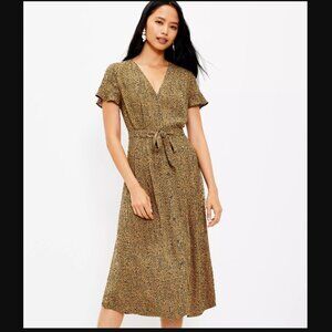 LOFT Leopard-print midi dress, size 10